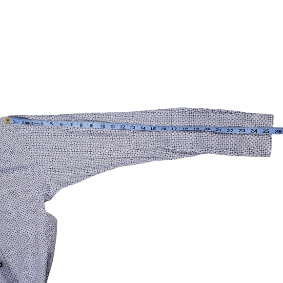 Zara Man Long Sleeve Slim Fit Button Down Shirt Blue White Men's Size Medium - Picture 13 of 15